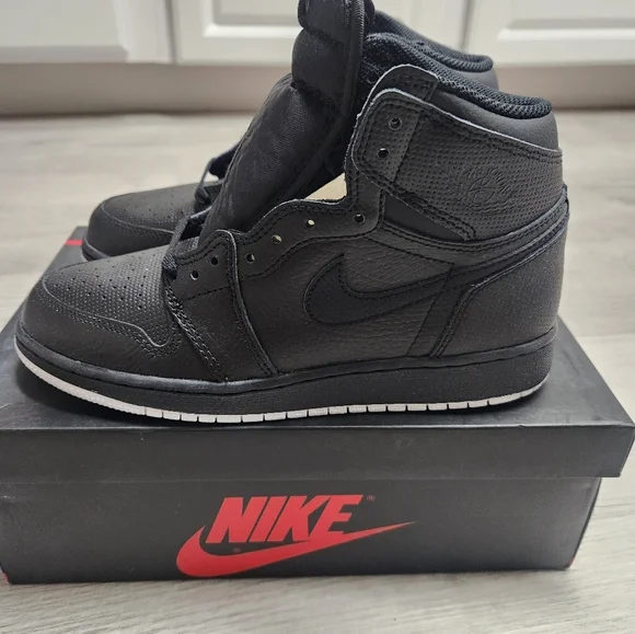 Jordan 1 Black Perforated Sneakers